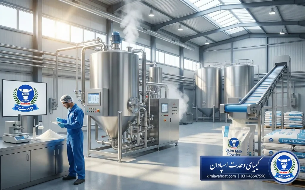 فرایند تولید شیرخشک اسکیم در کارخانه کیمیای وحدت